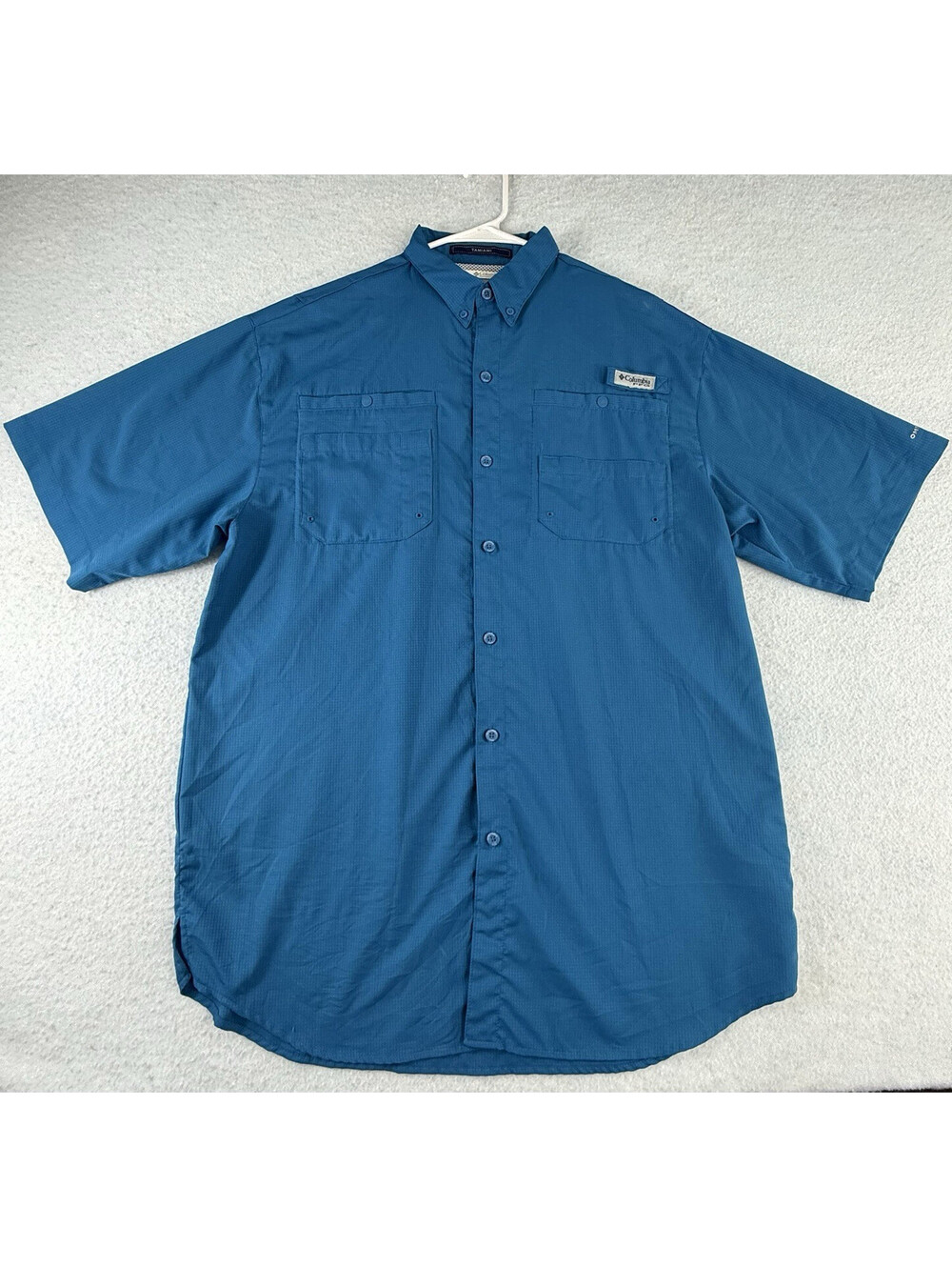 Columbia PFG Tamiami Omni-Shade UV Fishing Shirt Men’s Tall LT Blue poncho